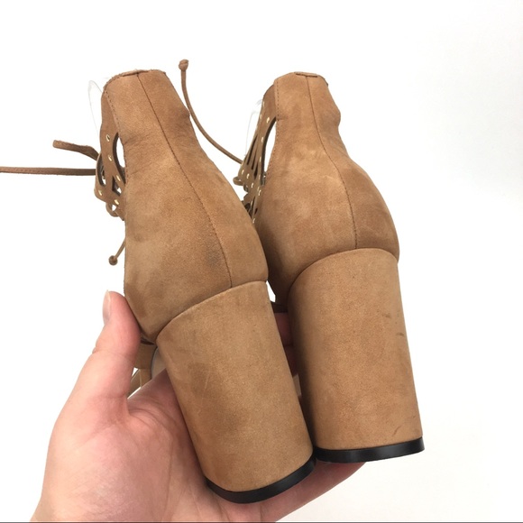 Anthro Klub Nico leather sandal block heel suede - Picture 5 of 8